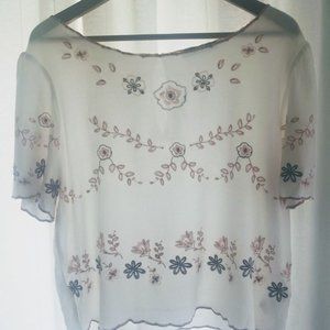 Black Tape Embroidered Blouse